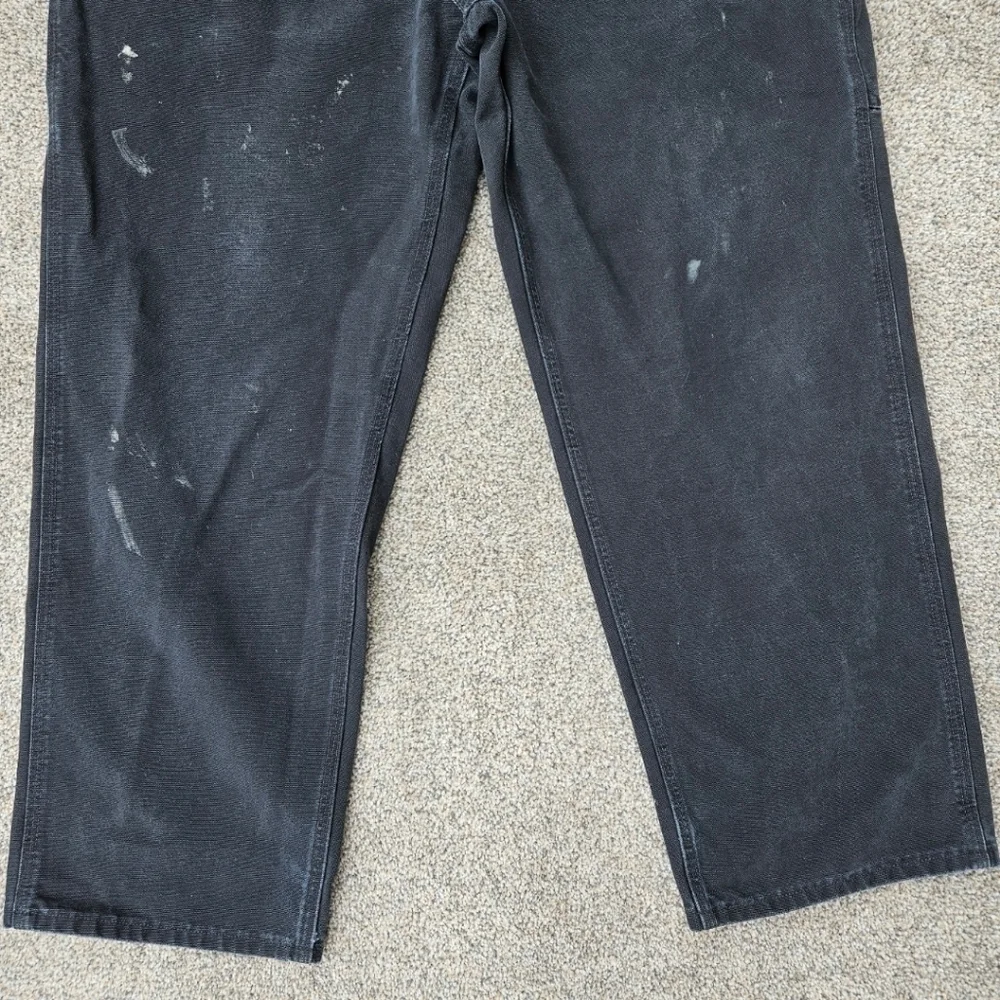 Vintage Carhartt Cargo Pants Black Dungaree Fit Distressed B11 BLK Mens 38x32